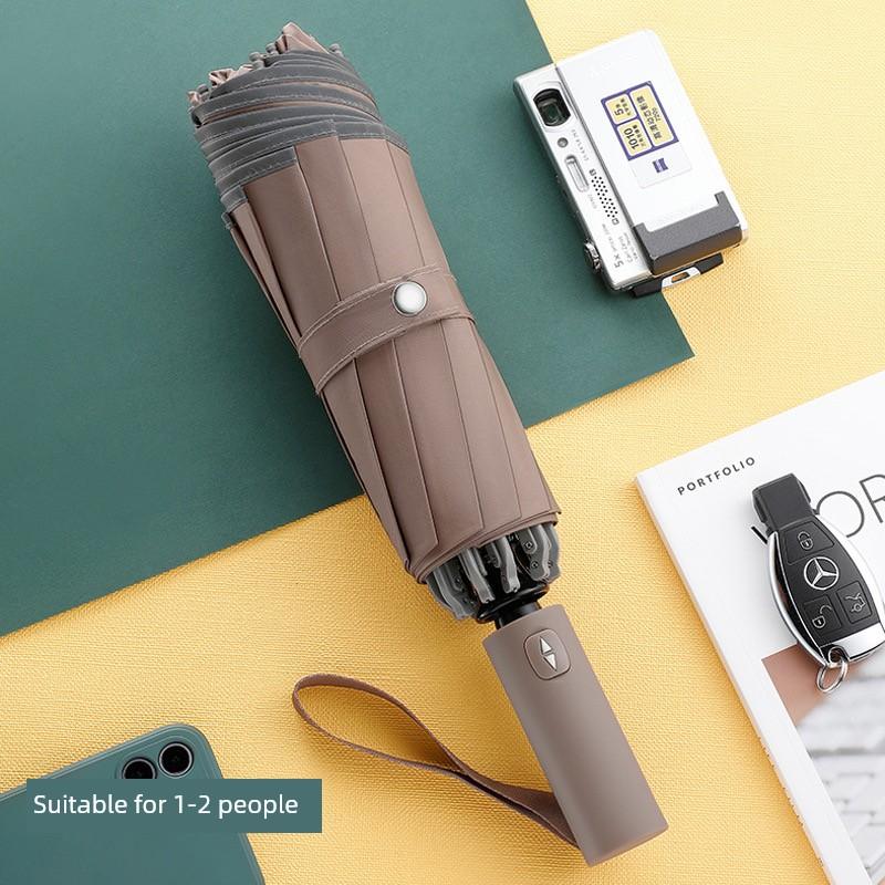 Full-Automatic Reverse Umbrella Foldable Men's and Women's Large Double Business Reinforcement Rain and Rain Dual-Use Car Wind-Resistant Solid