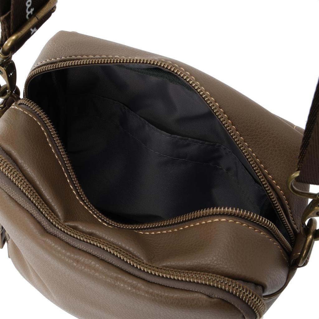 Chiemi Sacs 2-Face 2-Way Shoulder Bag with Logo Belt, Simple Design, and Functional Pockets, 2402-6249, Brown