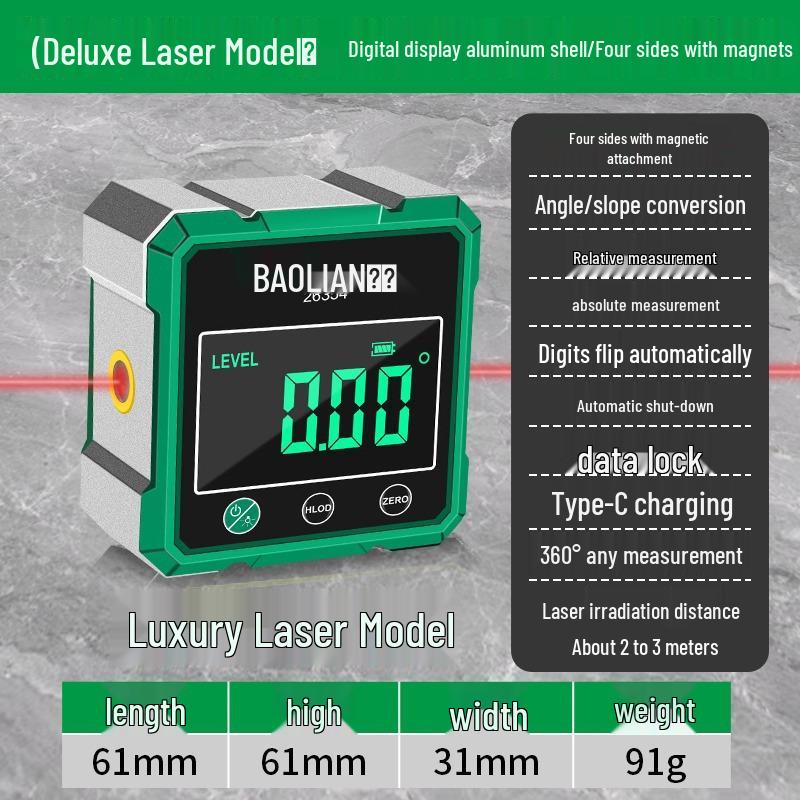 Vysoce přesná digitální magnetická laserová úhlová pravítka a inklinometr