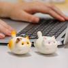 Cartoon Cat Rocking Figurine Cute Small Resin Cat Statue for Home Office Desk Decor Gifts for Cat Lovers