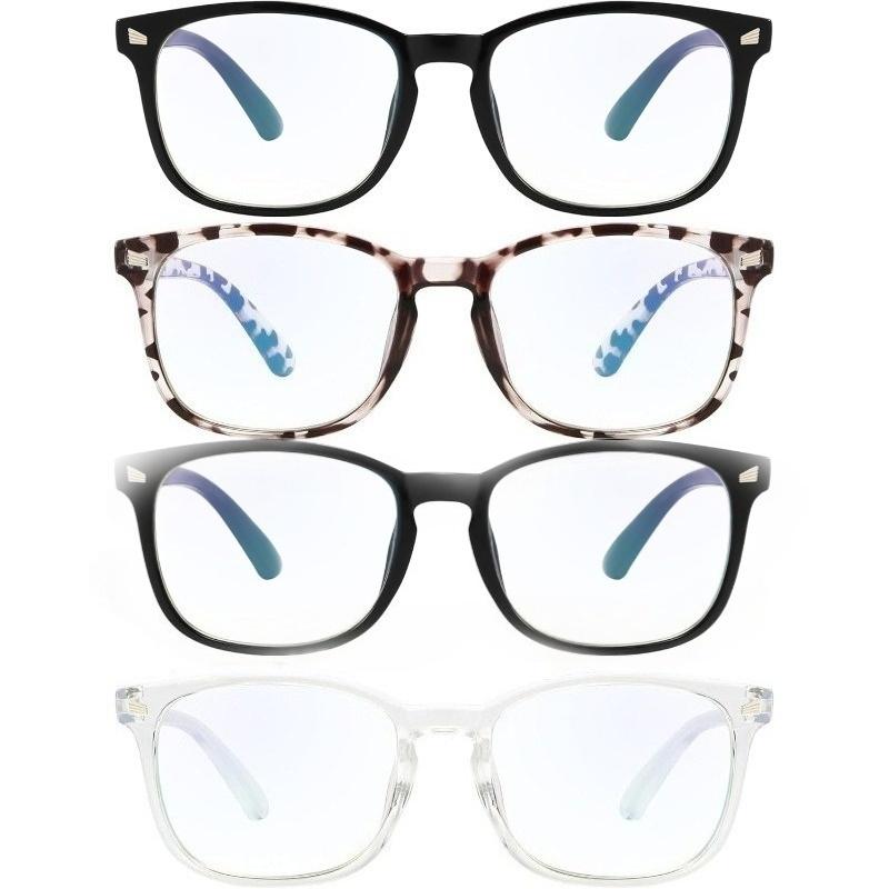 

4 шт. Компьютерные игровые очки против усталости глаз, блокирующие синий свет, подходят для игр, офиса, смартфонов, ноутбуков и т. д.