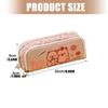 Cartoon Pencil Case Multi Compartments Canvas Pencils Bag Portable Pen Organiser Travel Cosmetic Bag for Student Women