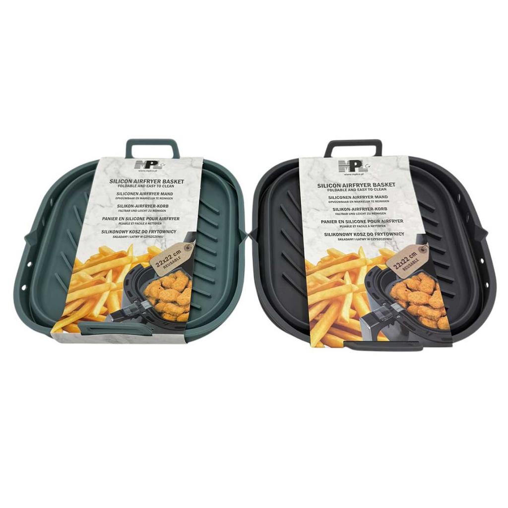 SILICONE INSERT FOR FRYER, SQUARE, FOLDABLE, 22 x 22 cm