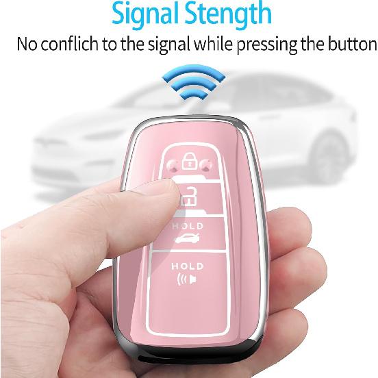 Autophone Compatible With Toyota Key Fob Cover with Keychain Soft TPU Key Shell Case,For -2025 Rav4 -2024 Camry 4 Runner - Highlander Corolla Prius