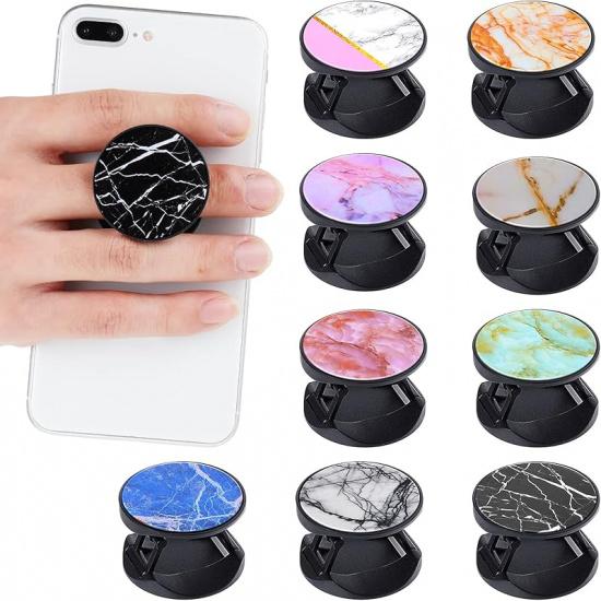 Honoson 9 Pieces Cell Phone Grip Holder Collapsible Holder Colorful Self-Adhesive Finger Ring Sublimation for Smartphone and Tablets(Mermaid Style)