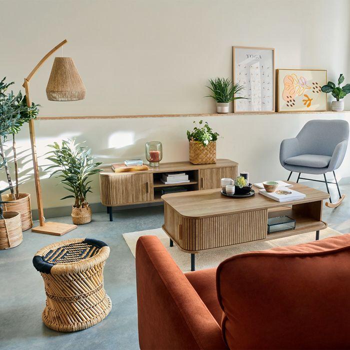 Meuble TV 2 portes "Colva" effet chêne - Atmosphera Créateur d'intérieur