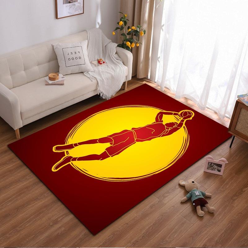 

Basketball Player Silhouette Carpet in Red and Yellow Design Suitable for use as an anti-slip for living room bedroom sofas 40x60cm( 15x23in )