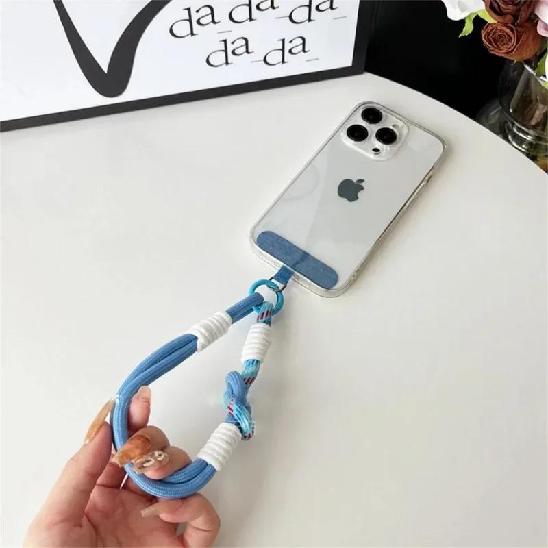 Laccetto Corto da Polso per Cellulare, Cinturino, Decorazione Carina, Portatile, Corda Intrecciata, Ciondolo Anti-perdita per Tutte le Cover del Telefono