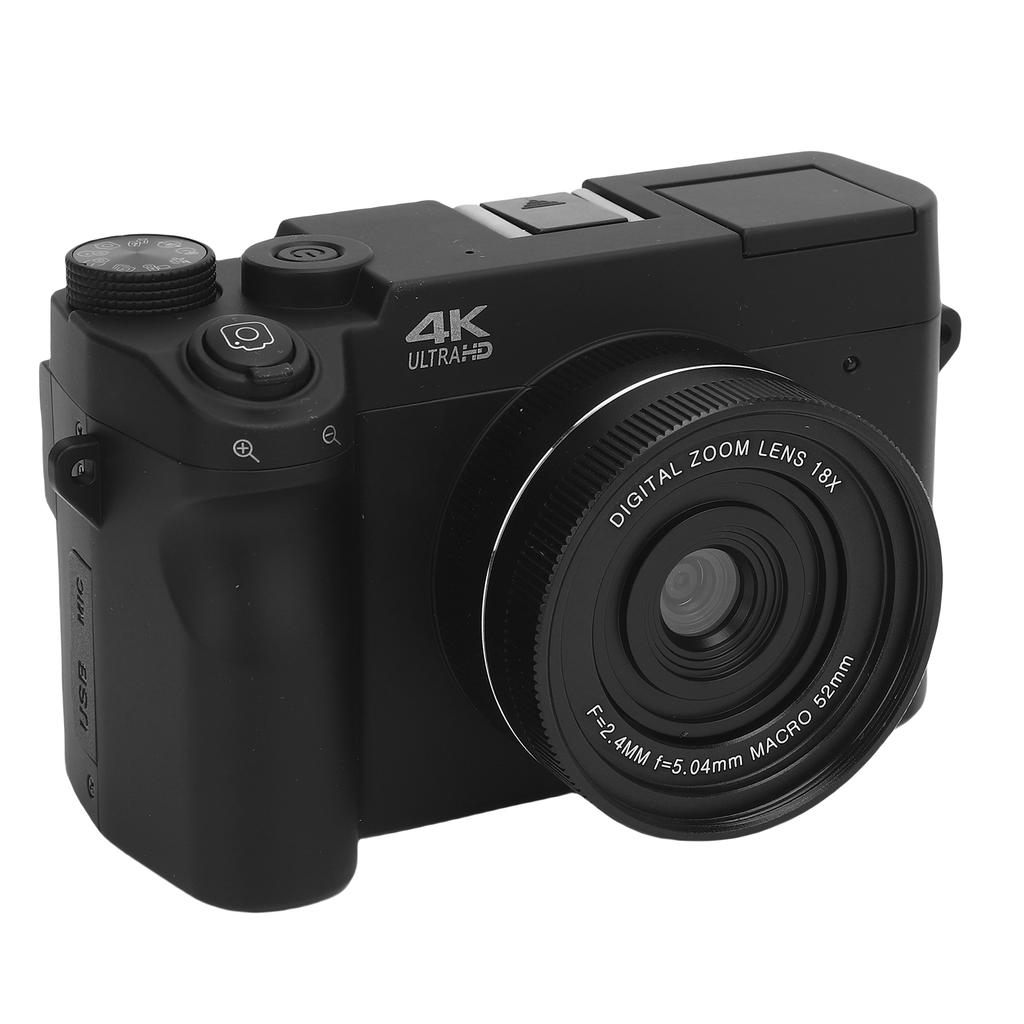 4K Digital Camera 75MP UHD 3 Inch LCD Screen 18X Digital Zoom WiFi Digital Video Camera with Flash for Photography