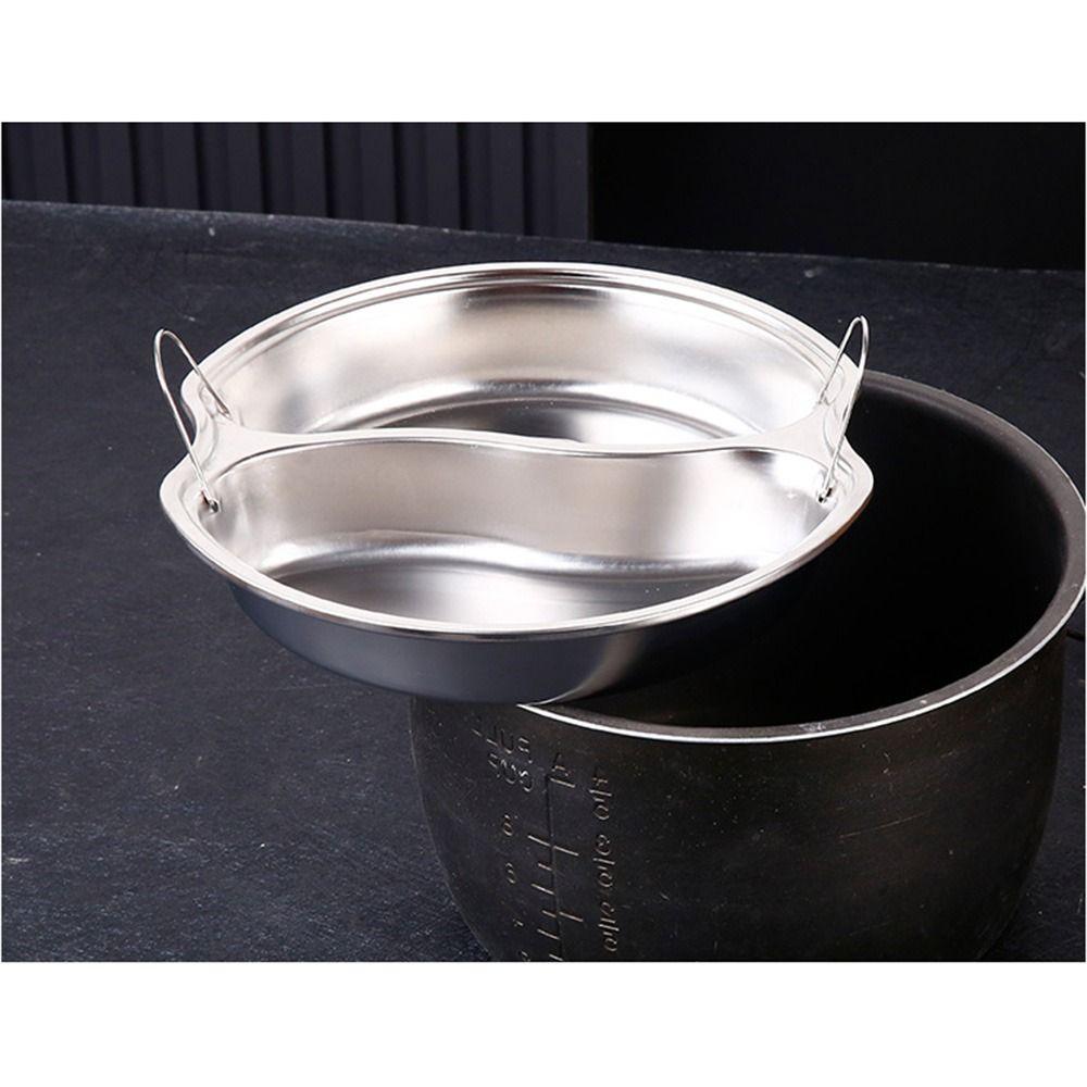 With Handles Stainless Steel Steaming Basket Stackable Steamers Insert Food Pan Kitchen Utensils