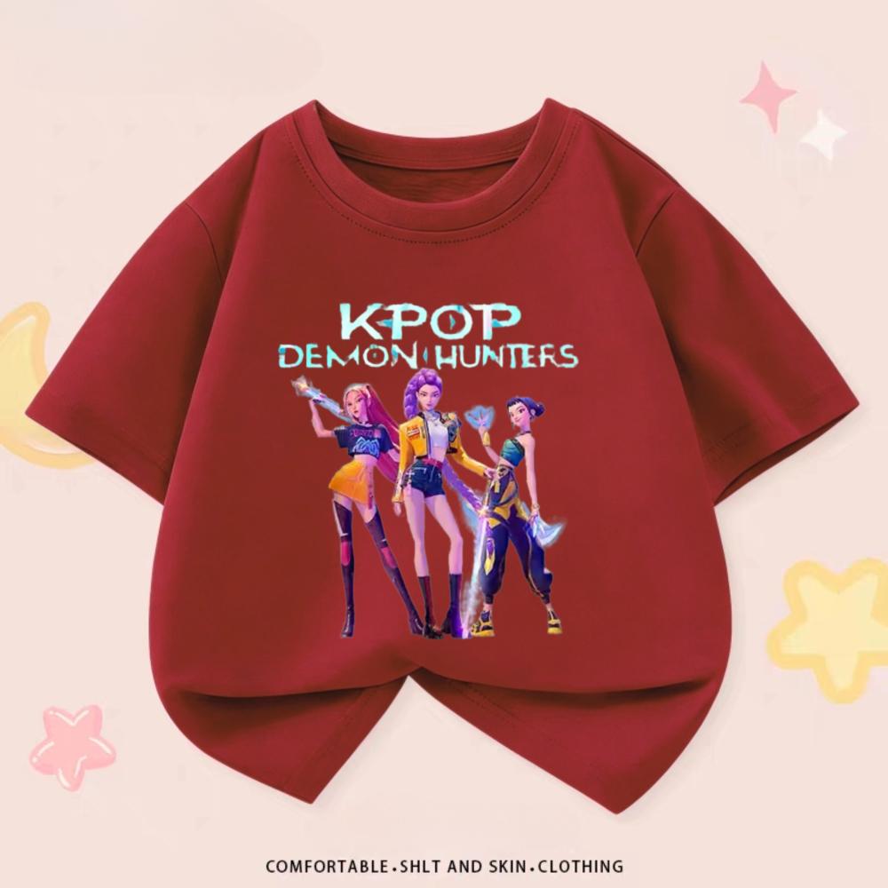 Kpop Dämonenjäger Kinderkleidung T-Shirts Sommer Neue Mode Beliebte Kurzarm Oberteile T-Shirt Kinderkleidung Lässige T-Shirts