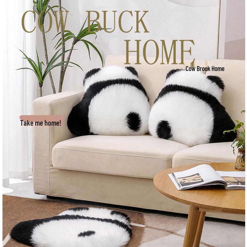 Nordic Wool Panda Hugging Pillow – Bedside Cushion & Sofa Lumbar Support