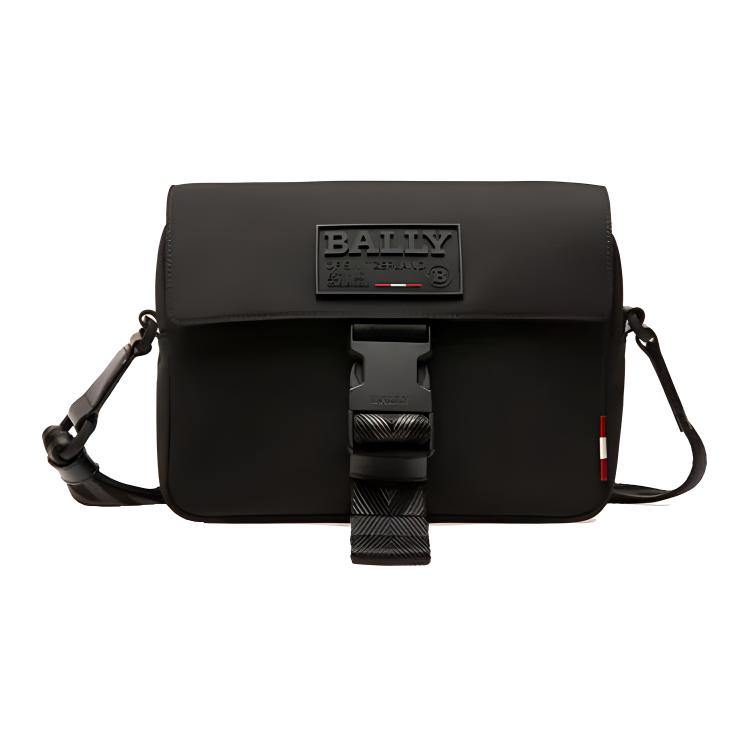

Bally Reenzo Classic Solid Color Messenger Bag Logo Buckle Shoulder Bag Nylon Crossbody Bag Men Bags Black 6235475 Basic Set (Bag+Dust Bag)