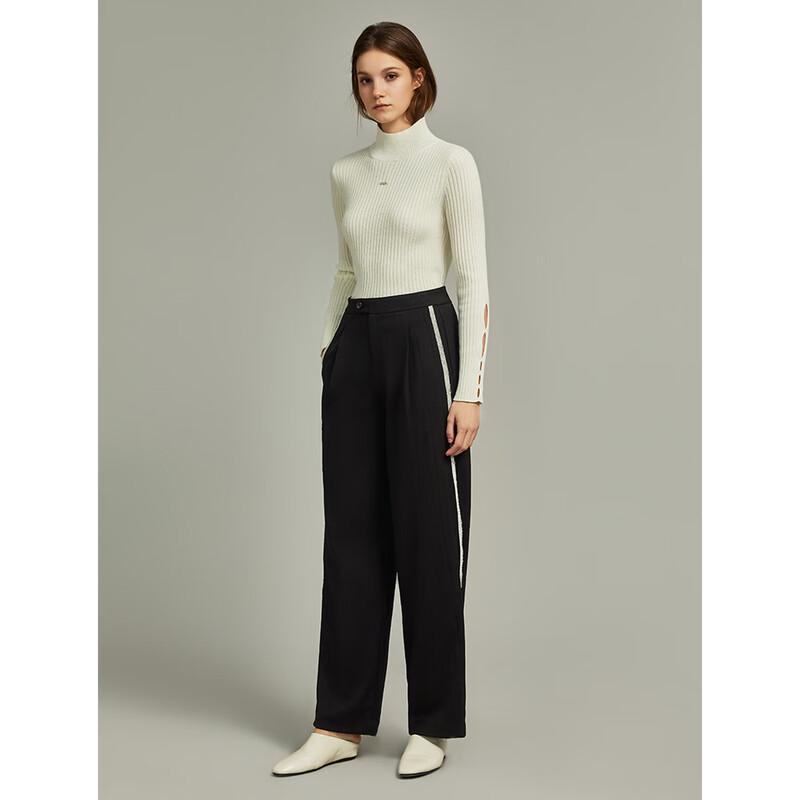 ELLE Women's High-Waisted Wide-Leg Casual Pants
