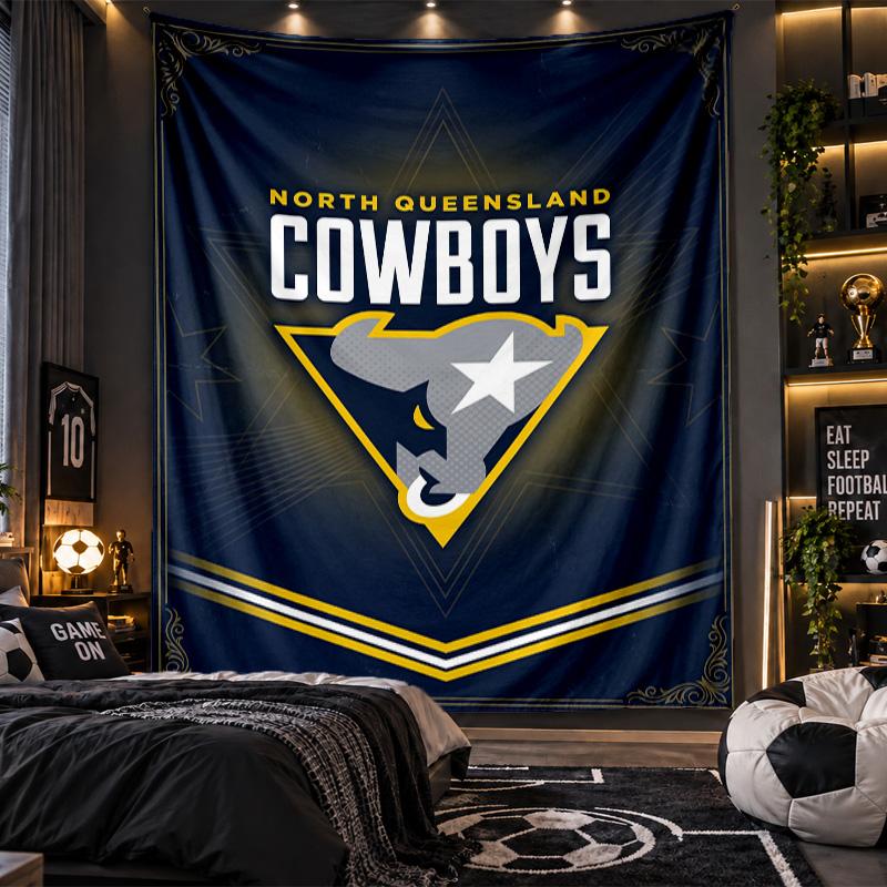 Wall Hanging Tapestry North Queensland Cowboys Print Cloth for Living Room Bedroom Home Decor
