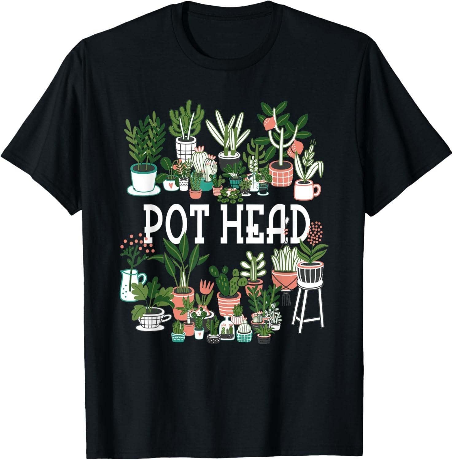 Plant Lover and Gardener: Pot Head Succulent Short Sleeve T-Shirt Mens Womens Tees Top unisex T-Shirt Mens Womens Tees Top 3XL