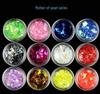Nail Art 12-Color Glitter Caviar Set with Gold & Silver Foil