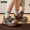 Retro checkered cotton shoes winter new thick-soled non-slip velvet Velcro cotton shoes outer wear