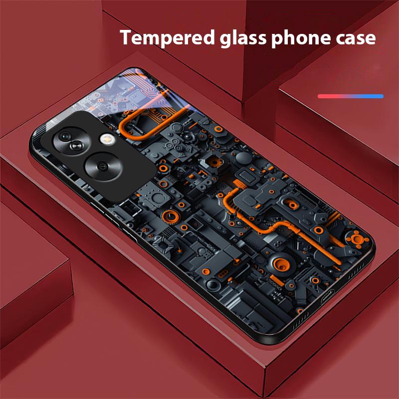 Circuit Diagram Gray For Oppo A79 5G 58 78 74 60 4G Reno 11F Realme GT 6 11 Note 50 10 C55 X2 Tempered Glass Black Phone Case