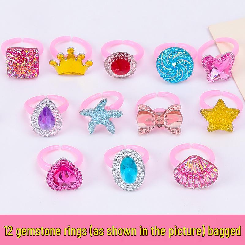 

Детский набор колец «Кристальный жемчуг принцессы» – Бриллиантовая игрушечная бижутерия для девочек