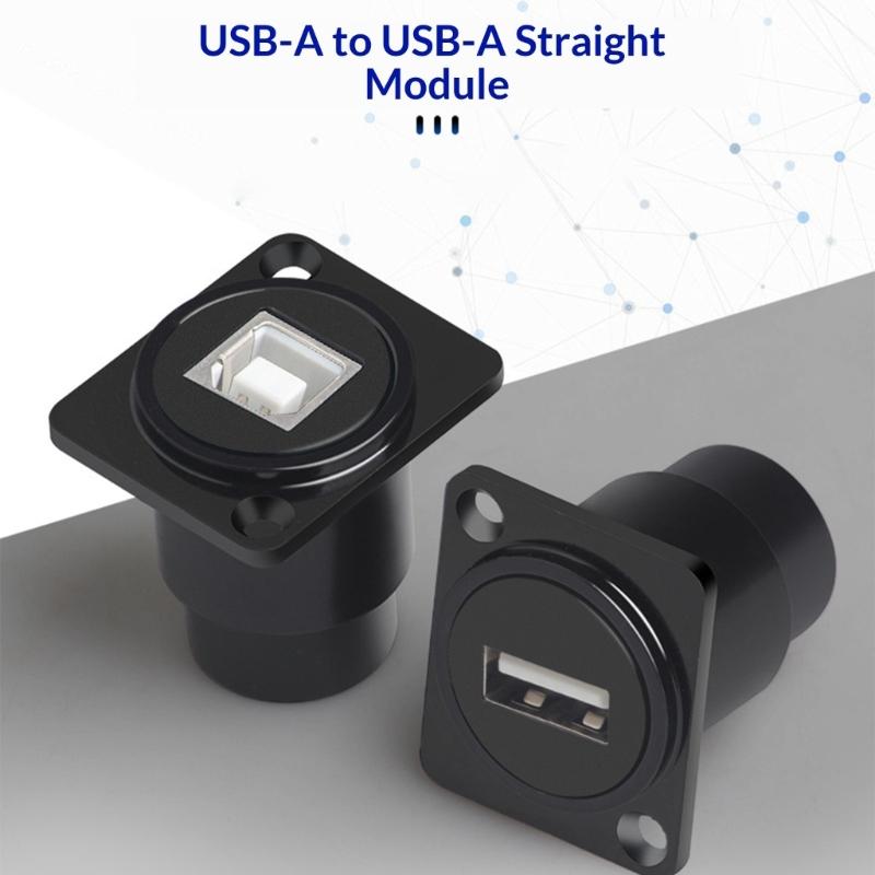 Female USB A to Female USB B Direct Adapters for Printer Scanners Connection USB 2.0 480Mbps Data Transfer Metal Texture
