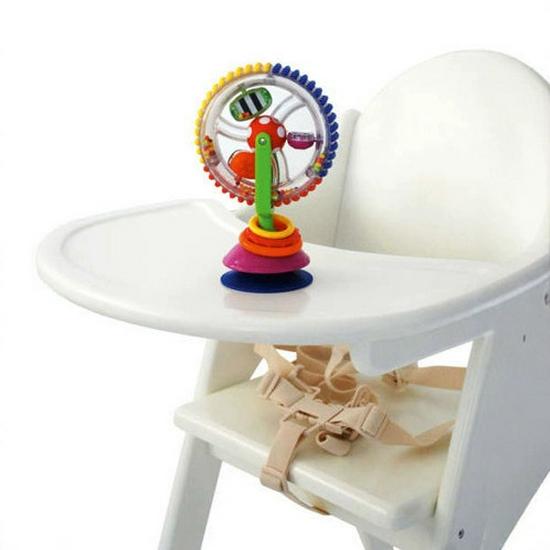 Tricolor Rotating Ferris Wheel Baby Rattle - Early Education Toy for Newborns