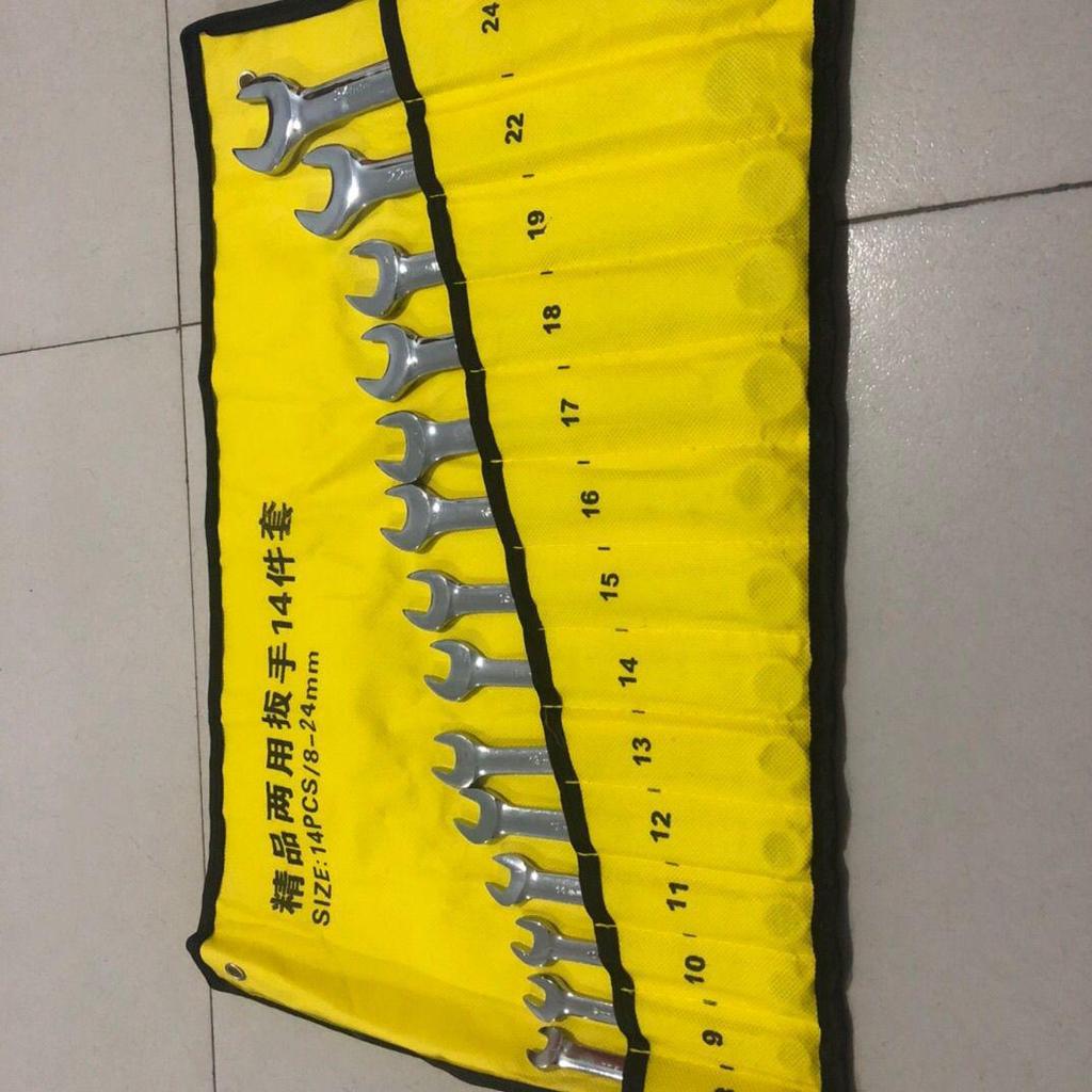 14-teiliges Maul-/Ringmaulschlüssel-Set mit Hängetasche für Mechaniker