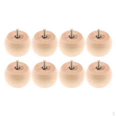 4 Paar Massivholz Runde Trommelstil Möbelbeine Sofa Couch Hocker Schrankbein