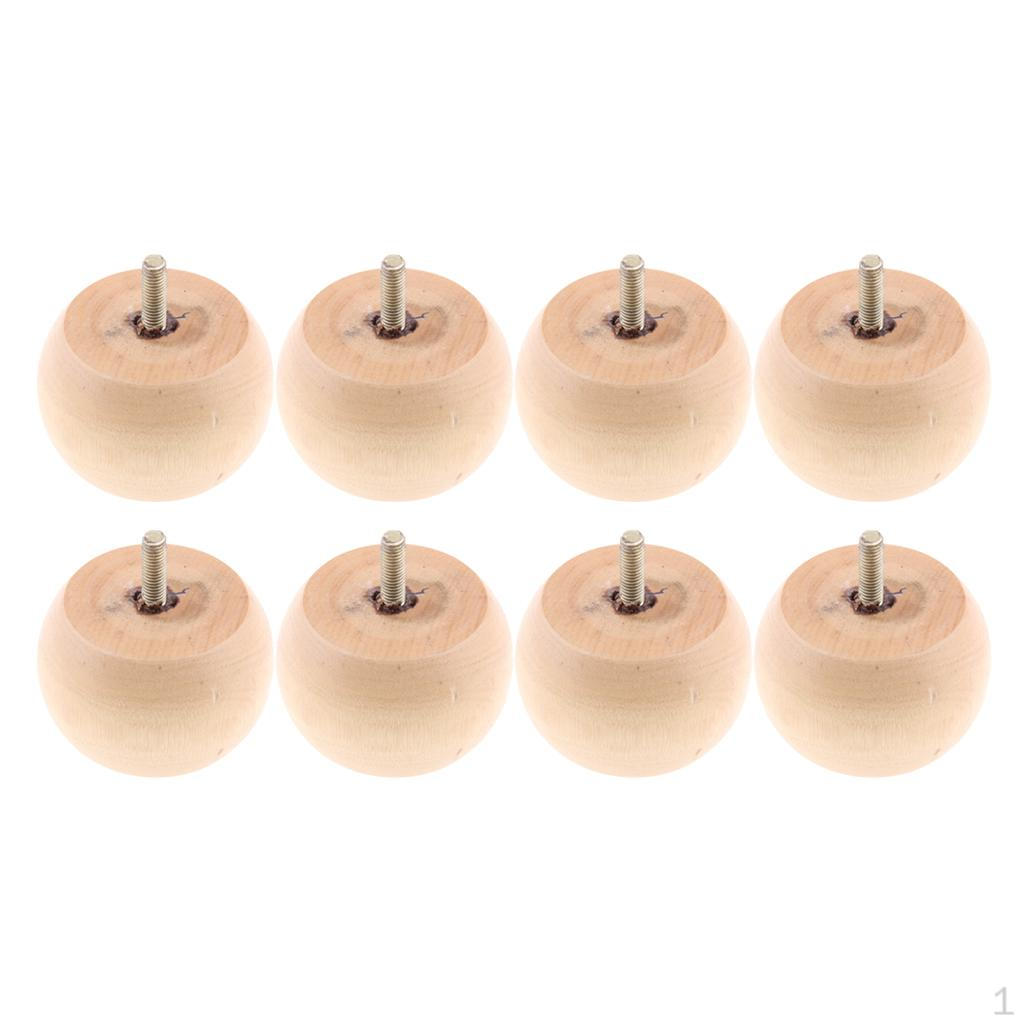 

4 Pair Solid Wood Round Drum Style Furniture Legs Sofa Couch Ottoman Cabinet Leg