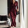 Neues langes Abendkleid für Damen im Frühling und Sommer: Langes A-Linien-Kleid mit tiefem V-Ausschnitt und taillierter Silhouette für elegante, formelle Anlässe