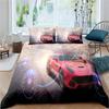3D Car King Queen Duvet Cover Vintage Lightweight Train Bedding Set for Teens Adult Racing Supercar 2/3pcs Polyester Quilt Cover