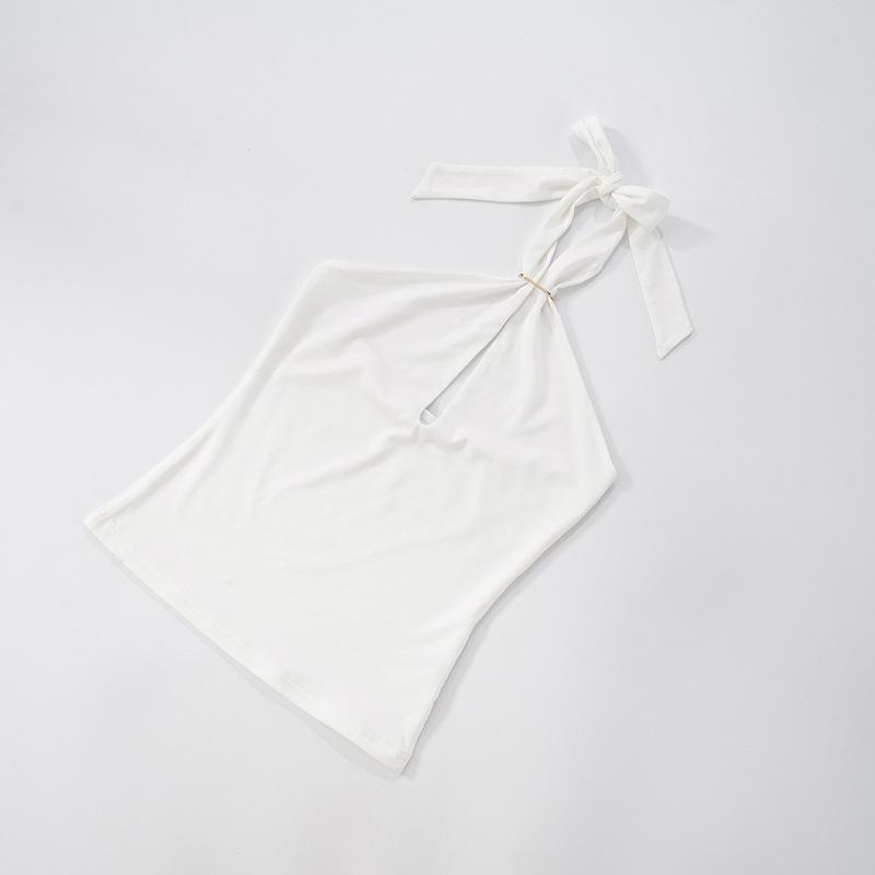 Fashion Sexy Halter Backless Camisole For Women Slim Black White Female Clothes Women's Sleeveless Tank Top