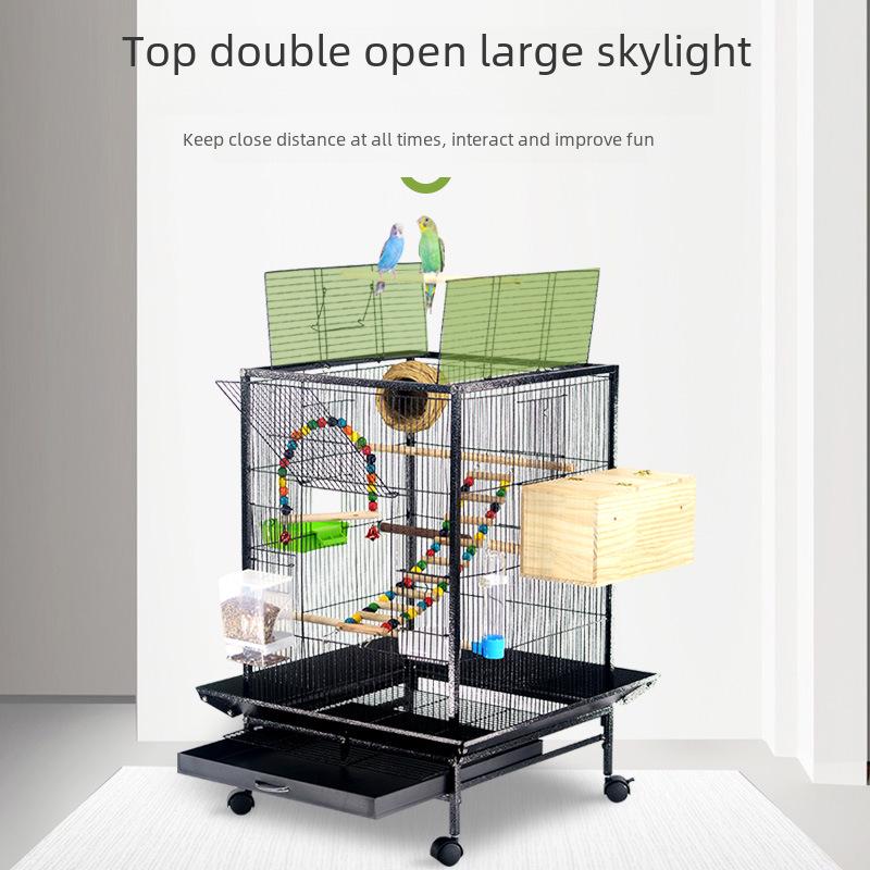 Různé kovové klece pro domácí mazlíčky a multifunkční ptačí vily, klece pro papoušky a špičkové ptačí klece