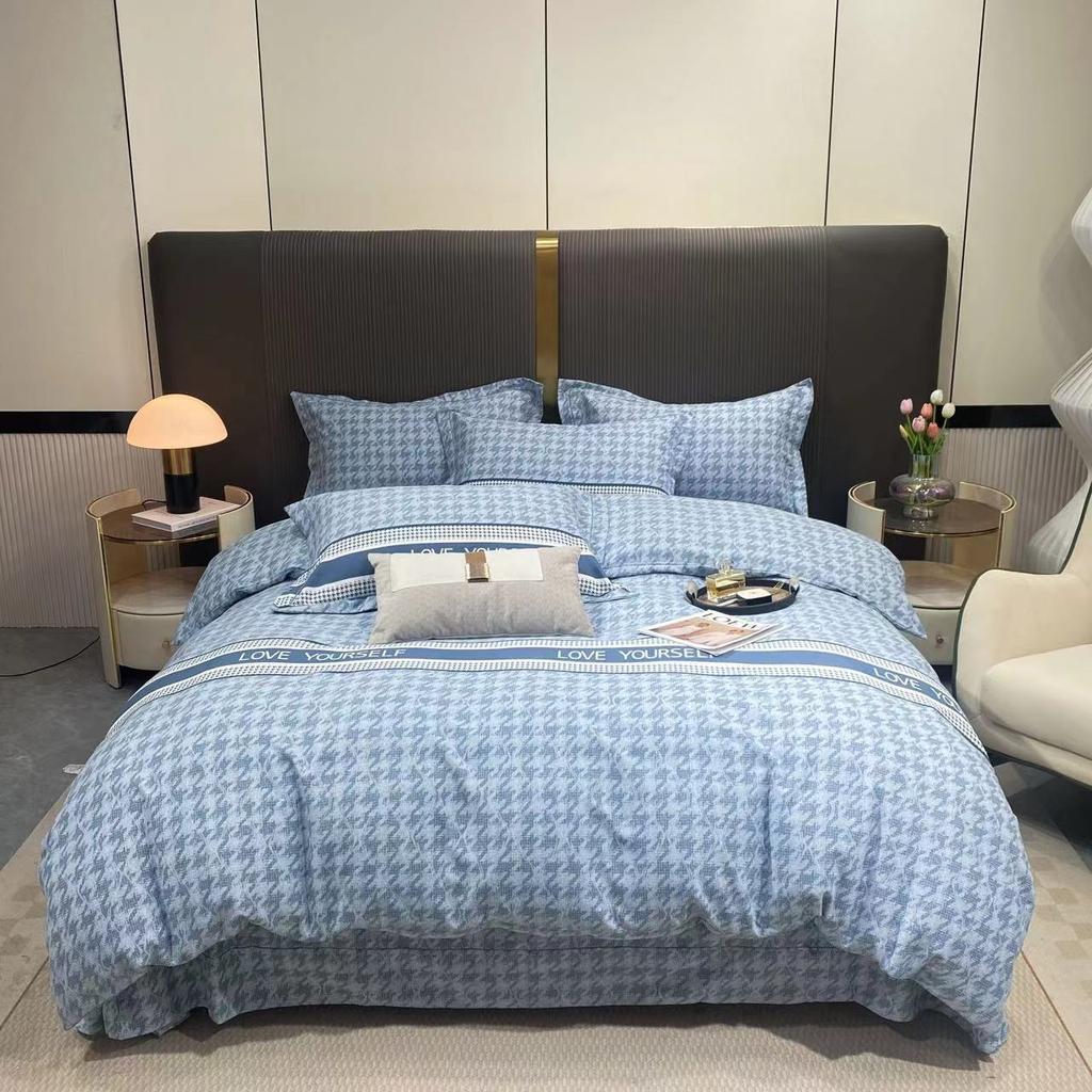 Luxury Thick 100% Cotton Printed Bedding Sets Super Soft Brushed Skin Friendly Duvet Cover Set Autumn and Winter Bed Linens