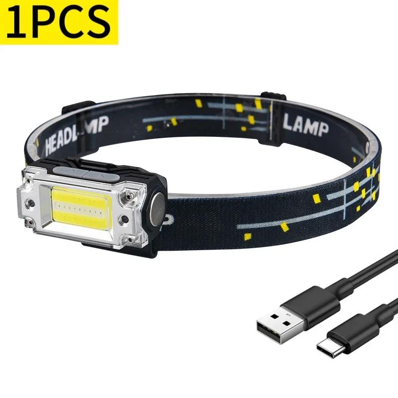 XPE+COB LED Induction Headlamp Rechargeable Head Flashlight Built-in Battery Headlight Led Head Lantern Fishing Camping Torch