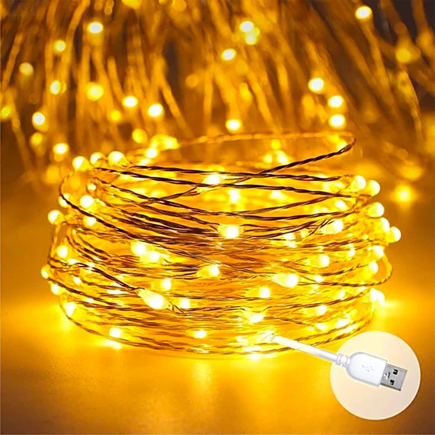 

Led Rice Lights - 10 M, 100 LED, Fairy Lights USB Operated, Led Lights for Home Decoration, Rice LED Lights for Decoration