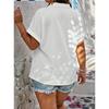 Summer New Fashion Women's Short-sleeved Striped Love Print Casual Shirt