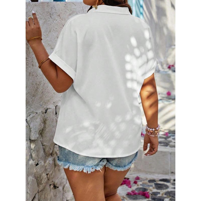 Summer New Fashion Women's Short-sleeved Striped Love Print Casual Shirt