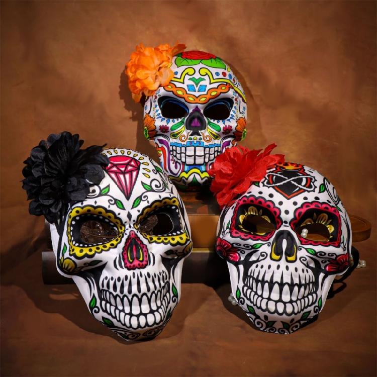 Day of The Deads Mask Suger Skeleton Mask Halloween Cosplay Costumes Masquerades Mask Sugar Skull Mexicans Design Mask