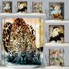 Printed Animals Horse Eagle Leopard Bird 3d Bath Curtains Waterproof Hooks With