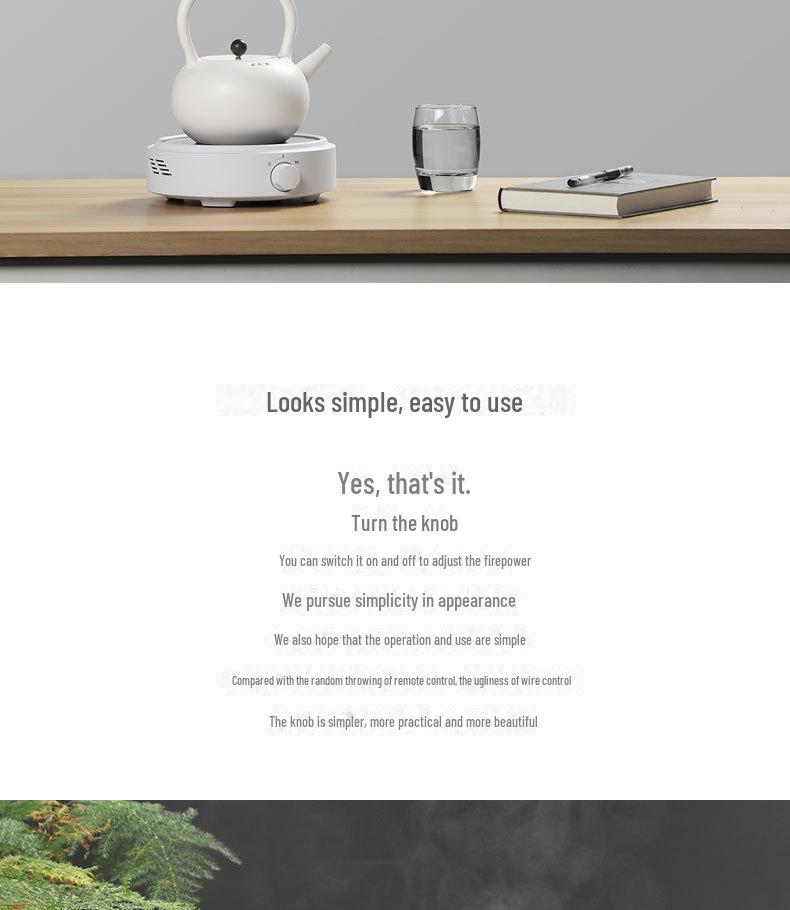 Estufa Eléctrica de Cerámica Compacta de 110V para Hervir Té y Agua, Mini Cocina de Inducción con Tetera de Hierro Fundido