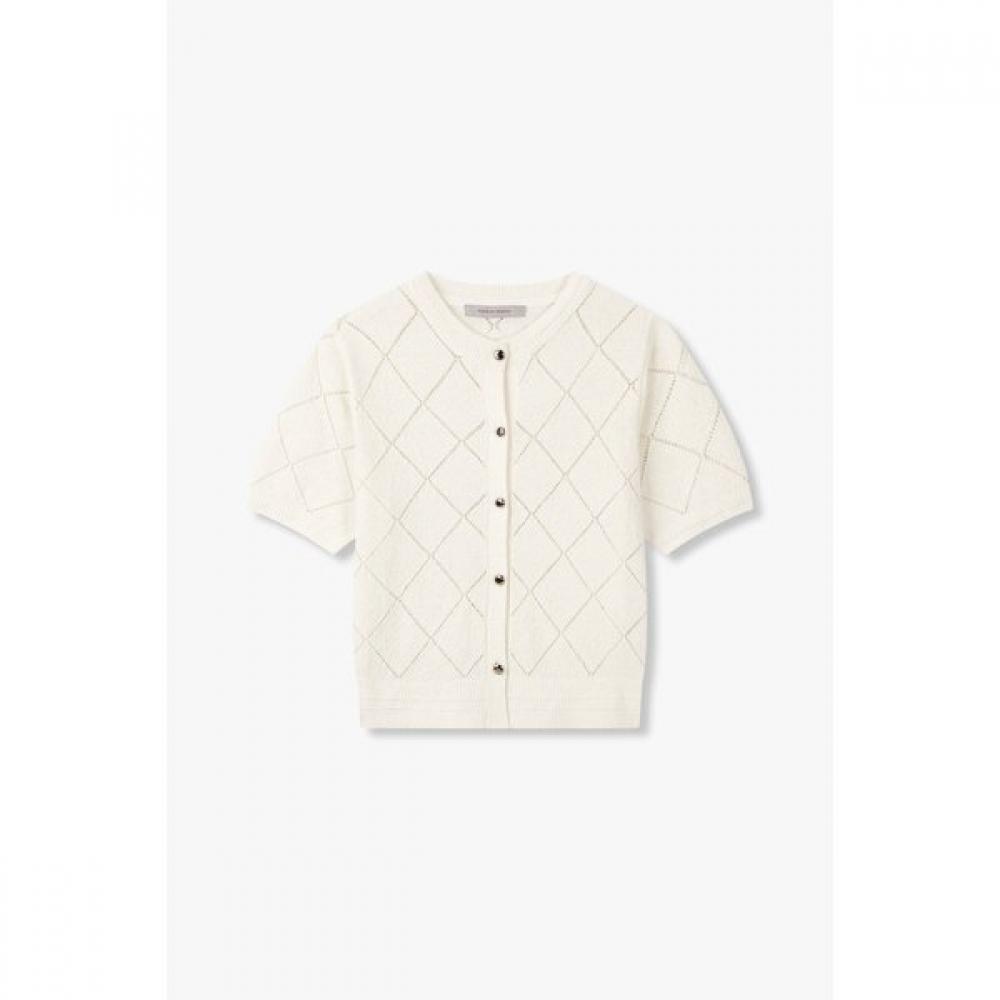 Vov Boucle Jacquard Knit Cardigan  7155250200 blacks/One size