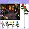 Beautiful Solar Rose Flower Led Lights For Garden Pathway Waterproof And Durable