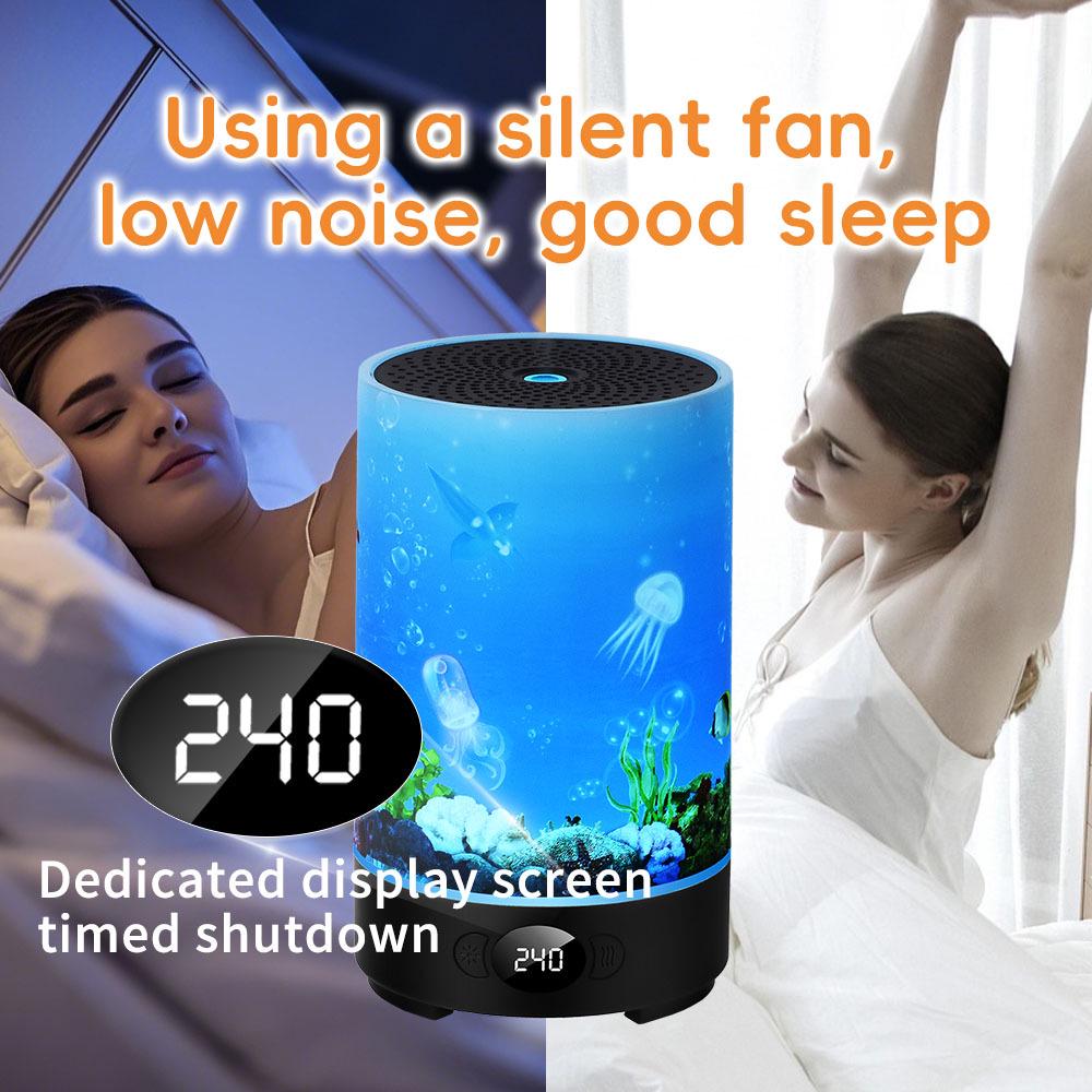 USB RGB Flame Aroma Diffuser: Silent Timer, Large Mist Volume, Essential Oil Fragrance, Perfect for Home Use.