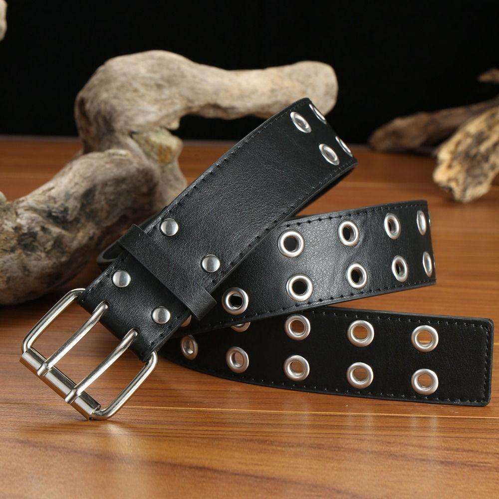 Punk PU Leather Star Waistbands Metal Buckle Hip-hop Waist Belt  Dress Decoration
