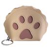 Cat Coin Purse, Women's, Cat Wallet with Zipper, Keychain, and Synthetic Leather (Paw Print, Beige)