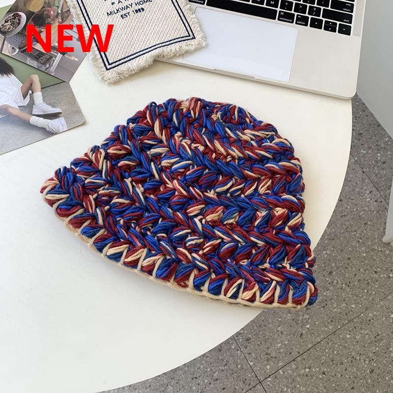 

2020 New Winter Knitted Panama Hat Women Fashion colour Warm Breathable Bucket Hats Female Outdoor Basin Hat Sunscreen Sun Caps 56-58cm