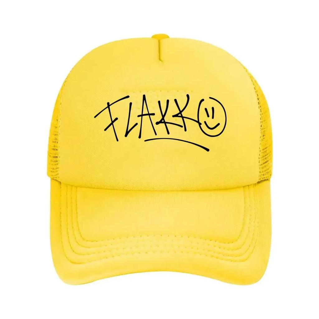 Signature - themed Art 'FLAKK' with a Smile Emoji for Signature - cultural Design Mesh Baseball Cap