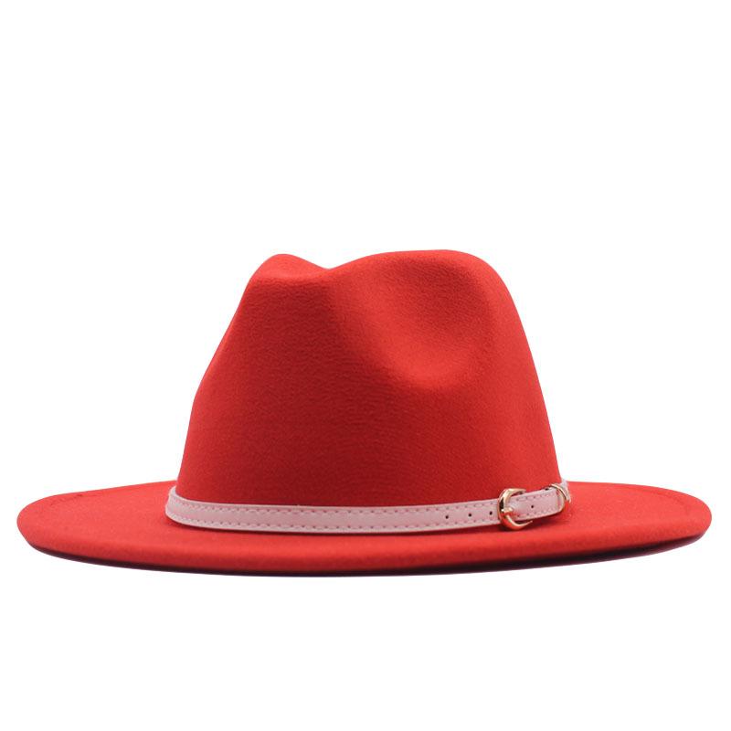 Women's Wool Fedora Hat with Flat Brim - Autumn/Winter Accessory in Solid Black Jazz Style
