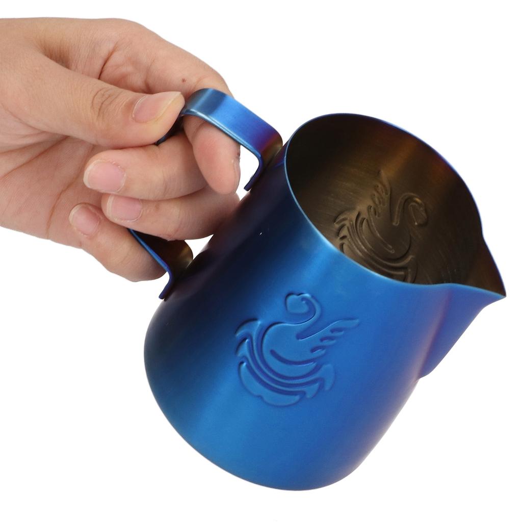 Milk Frother Pitcher 380ml Food Grade Stainless Steel Eagle Spout Multifunction Milk Frother Cup for Milk Cream
